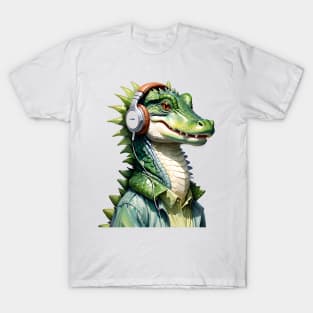 Alligator Earphones T-Shirt